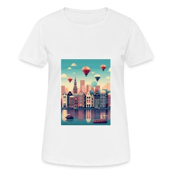 Amsterdam Netherlands Vintage Travel Poster WPA - Women's Breathable T-Shirt - white - Front - AI Model Female 172 dark (172cm)