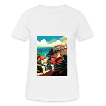 São Miguel Portugal Vintage voyage affiche Souvenir - T-shirt respirant Femme - blanc - Devant - AI Model Female 172 dark (172cm)