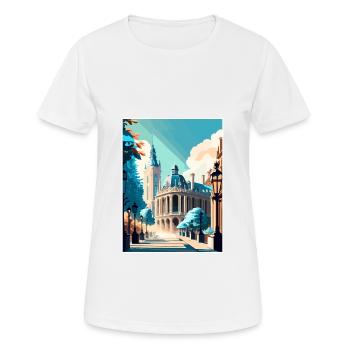 Brussels Belgium Vintage Travel Poster Souvenir - Women's Breathable T-Shirt - white - Front - AI Model Female 172 dark (172cm)