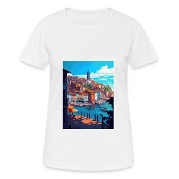 Porto Portugal Vintage Reiseposter WPA Souvenir - Frauen T-Shirt atmungsaktiv - Weiß - Vorne - AI Model Female 172 dark (172cm)