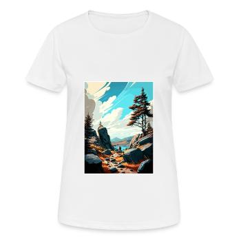Pieninski Pologne Vintage voyage affiche Souvenir - T-shirt respirant Femme - blanc - Devant - AI Model Female 172 dark (172cm)