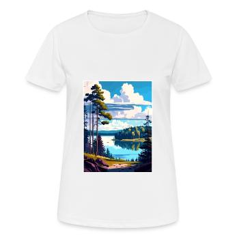 Wigry Pologne Vintage voyage affiche WPA Souvenir - T-shirt respirant Femme - blanc - Devant - AI Model Female 172 dark (172cm)