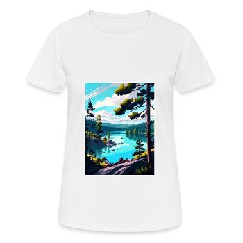 Wielkopolski Pologne Vintage voyage affiche Souvenir - T-shirt respirant Femme - blanc - Devant - AI Model Female 172 dark (172cm)