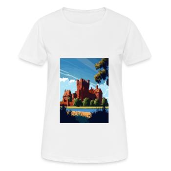 Château de Malbork Pologne Vintage voyage affiche WPA - T-shirt respirant Femme - blanc - Devant - AI Model Female 172 dark (172cm)