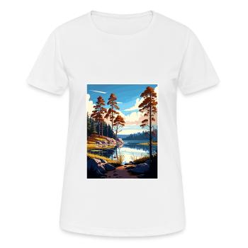 Roztocze Pologne Vintage voyage affiche WPA Souvenir - T-shirt respirant Femme - blanc - Devant - AI Model Female 172 dark (172cm)