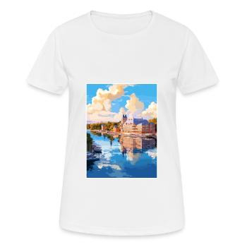 Naantali Finlande Vintage voyage affiche Souvenir - T-shirt respirant Femme - blanc - Devant - AI Model Female 172 dark (172cm)
