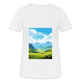 Pyrenäen Nationalpark Frankreich Reiseplakat - Frauen T-Shirt atmungsaktiv - Weiß - Vorne - AI Model Female 172 dark (172cm)