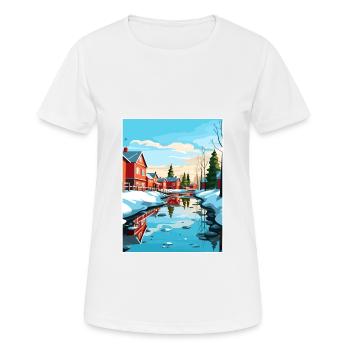 Oulu Finlande Vintage voyage affiche WPA Souvenir - T-shirt respirant Femme - blanc - Devant - AI Model Female 172 dark (172cm)