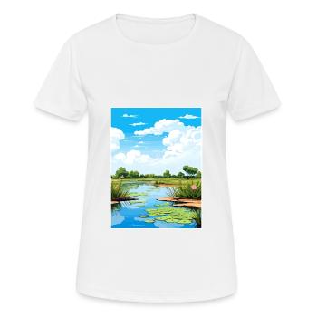 Tablas de Daimiel Nationalpark Spanien Souvenir - Frauen T-Shirt atmungsaktiv - Weiß - Vorne - AI Model Female 172 dark (172cm)