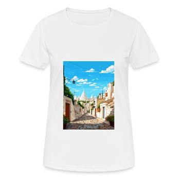 Alberobello Italie Vintage voyage affiche Souvenir - T-shirt respirant Femme - blanc - Devant - AI Model Female 172 dark (172cm)