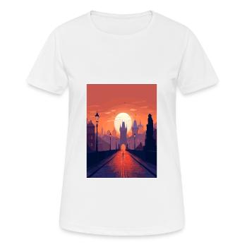 Prague Czech Republic Vintage Travel Poster WPA - Women's Breathable T-Shirt - white - Front - AI Model Female 172 dark (172cm)