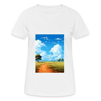 Cabaneros National Park Spain Travel Poster - Women's Breathable T-Shirt - white - Front - AI Model Female 172 dark (172cm)