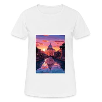 Basilique Saint-Pierre Italie Affiche de voyage Vintage - T-shirt respirant Femme - blanc - Devant - AI Model Female 172 dark (172cm)
