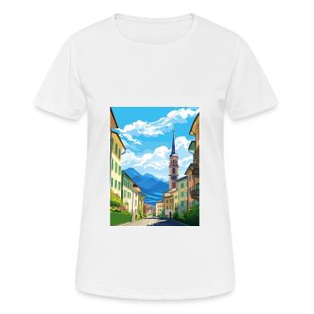Bolzano Italie Vintage voyage affiche WPA Souvenir - T-shirt respirant Femme - blanc - Devant - AI Model Female 172 dark (172cm)