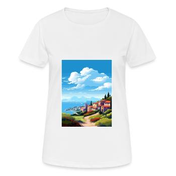 Elba Italien Vintage Reiseposter WPA Souvenir - Frauen T-Shirt atmungsaktiv - Weiß - Vorne - AI Model Female 172 dark (172cm)