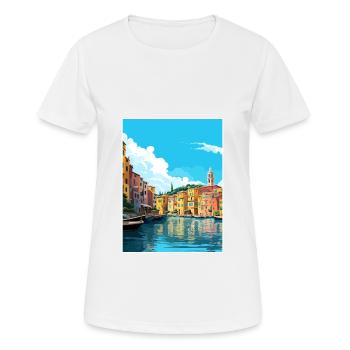 Palau Italie Vintage voyage affiche WPA Souvenir - T-shirt respirant Femme - blanc - Devant - AI Model Female 172 dark (172cm)