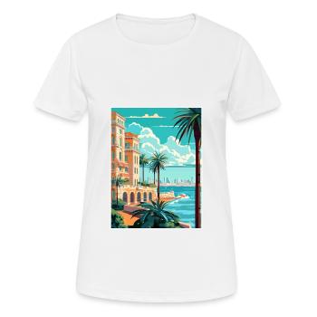 Cote D Azur Frankreich Vintage Reiseposter Souvenir - Frauen T-Shirt atmungsaktiv - Weiß - Vorne - AI Model Female 172 dark (172cm)