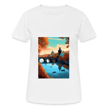 Prague Czech Republic Vintage Travel Poster WPA - Women's Breathable T-Shirt - white - Front - AI Model Female 172 dark (172cm)