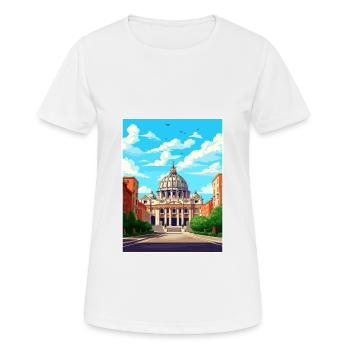 Vatikan Italien Dekoration Vintage Reiseposter WPA - Frauen T-Shirt atmungsaktiv - Weiß - Vorne - AI Model Female 172 dark (172cm)