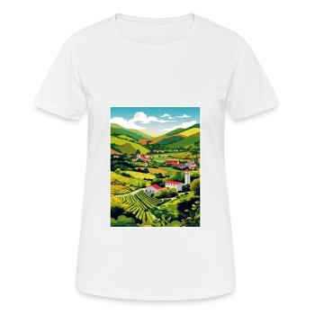 Vallée du Douro Portugal Vintage Travel Poster WPA - T-shirt respirant Femme - blanc - Devant - AI Model Female 172 dark (172cm)