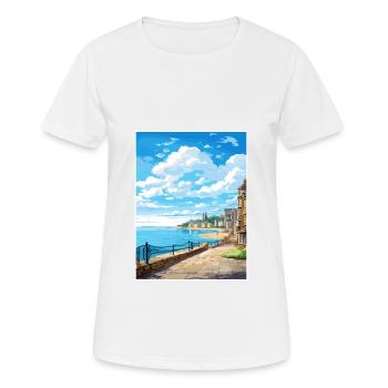 Saint Malo France Vintage voyage affiche Souvenir - T-shirt respirant Femme - blanc - Devant - AI Model Female 172 dark (172cm)