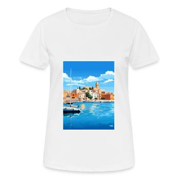 Balearen Spanien Vintage Reiseposter WPA - Frauen T-Shirt atmungsaktiv - Weiß - Vorne - AI Model Female 172 dark (172cm)