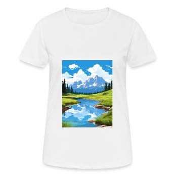 Nationalpark Aiguestortes Estany de Sant Maurici - Frauen T-Shirt atmungsaktiv - Weiß - Vorne - AI Model Female 172 dark (172cm)