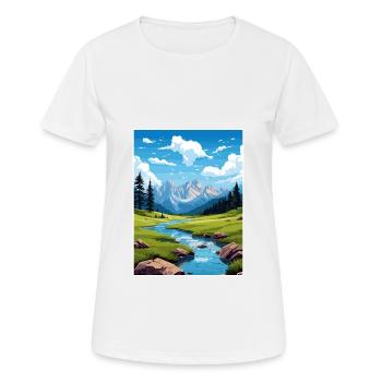 Nationalpark Aiguestortes Estany de Sant Maurici - Frauen T-Shirt atmungsaktiv - Weiß - Vorne - AI Model Female 172 dark (172cm)