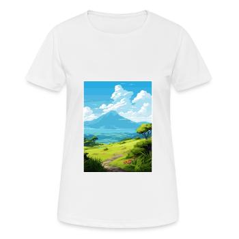 La Réunion Nationalpark Frankreich Reiseplakat - Frauen T-Shirt atmungsaktiv - Weiß - Vorne - AI Model Female 172 dark (172cm)