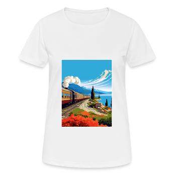 Orient Express Europe déco Vintage Affiche de voyage - T-shirt respirant Femme - blanc - Devant - AI Model Female 172 dark (172cm)