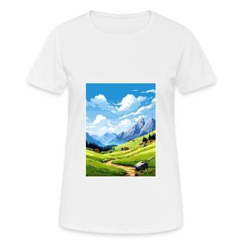 Velika Planina Slovénie Lac de Bled Affiche de voyage - T-shirt respirant Femme - blanc - Devant - AI Model Female 172 dark (172cm)
