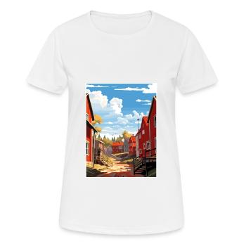 Porvoo Finlande Vintage voyage affiche WPA Souvenir - T-shirt respirant Femme - blanc - Devant - AI Model Female 172 dark (172cm)