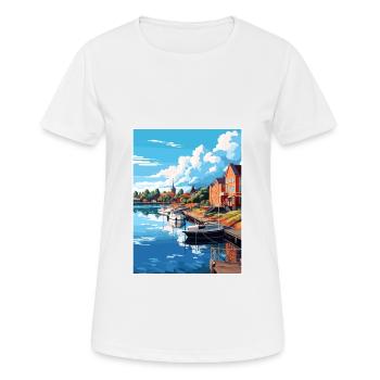 Vaasa Finlande Vintage voyage affiche WPA Souvenir - T-shirt respirant Femme - blanc - Devant - AI Model Female 172 dark (172cm)