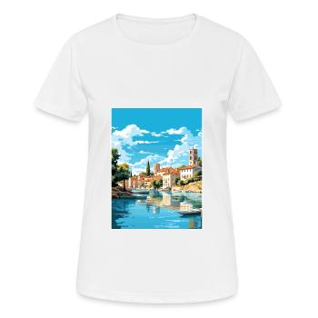 Savonlinna Finlande Vintage voyage affiche Souvenir - T-shirt respirant Femme - blanc - Devant - AI Model Female 172 dark (172cm)