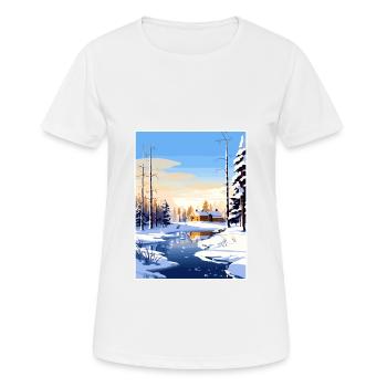 Rovaniemi Finlande Vintage voyage affiche Souvenir - T-shirt respirant Femme - blanc - Devant - AI Model Female 172 dark (172cm)