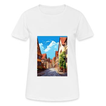 Nuremberg décoration Allemagne Vintage affiche de voyage - T-shirt respirant Femme - blanc - Devant - AI Model Female 172 dark (172cm)