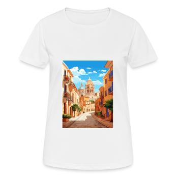 Alicante Espagne affiche de voyage vintage WPA Souvenir - T-shirt respirant Femme - blanc - Devant - AI Model Female 172 dark (172cm)