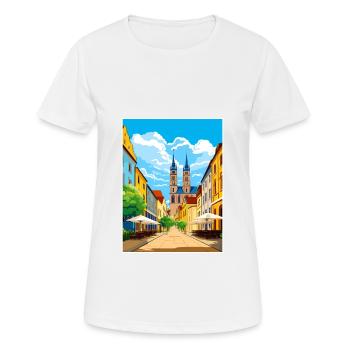 Magdebourg décoration Allemagne Vintage Travel Poster - T-shirt respirant Femme - blanc - Devant - AI Model Female 172 dark (172cm)