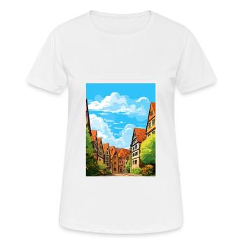 Nuremberg décoration Allemagne Vintage affiche de voyage - T-shirt respirant Femme - blanc - Devant - AI Model Female 172 dark (172cm)