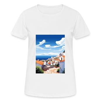 Costa De La Luz Espagne Affiche de voyage vintage WPA - T-shirt respirant Femme - blanc - Devant - AI Model Female 172 dark (172cm)