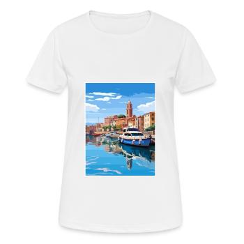 Figueres Espagne affiche de voyage vintage WPA Souvenir - T-shirt respirant Femme - blanc - Devant - AI Model Female 172 dark (172cm)