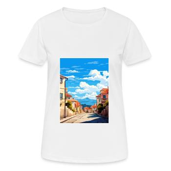 Viseu Portugal Vintage voyage affiche WPA Souvenir - T-shirt respirant Femme - blanc - Devant - AI Model Female 172 dark (172cm)