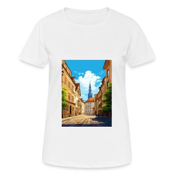 Munich décoration Allemagne Vintage affiche de voyage - T-shirt respirant Femme - blanc - Devant - AI Model Female 172 dark (172cm)