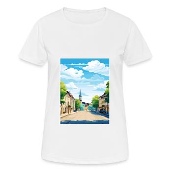 Trèves Allemagne affiche de voyage vintage WPA Souvenir - T-shirt respirant Femme - blanc - Devant - AI Model Female 172 dark (172cm)