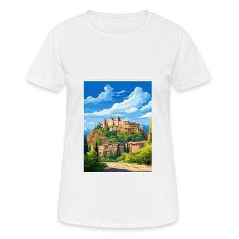 Alhambra Spain Vintage Travel Poster WPA Souvenir - Women's Breathable T-Shirt - white - Front - AI Model Female 172 dark (172cm)