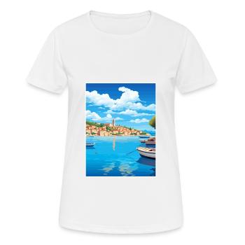 Budva Monténégro vintage Affiche de voyage Souvenir - T-shirt respirant Femme - blanc - Devant - AI Model Female 172 dark (172cm)