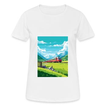 Glacier Express Suisse Affiche de voyage vintage - T-shirt respirant Femme - blanc - Devant - AI Model Female 172 dark (172cm)