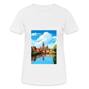 Amiens France Vintage Travel Poster WPA Souvenir - Women's Breathable T-Shirt - white - Front - AI Model Female 172 dark (172cm)