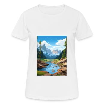 Nationalpark Aiguestortes Estany de Sant Maurici - Frauen T-Shirt atmungsaktiv - Weiß - Vorne - AI Model Female 172 dark (172cm)