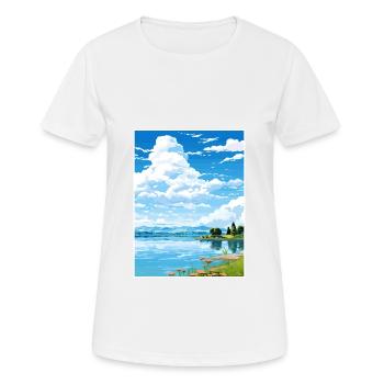 Lake Varese Italy Vintage Travel Poster Souvenir - Women's Breathable T-Shirt - white - Front - AI Model Female 172 dark (172cm)